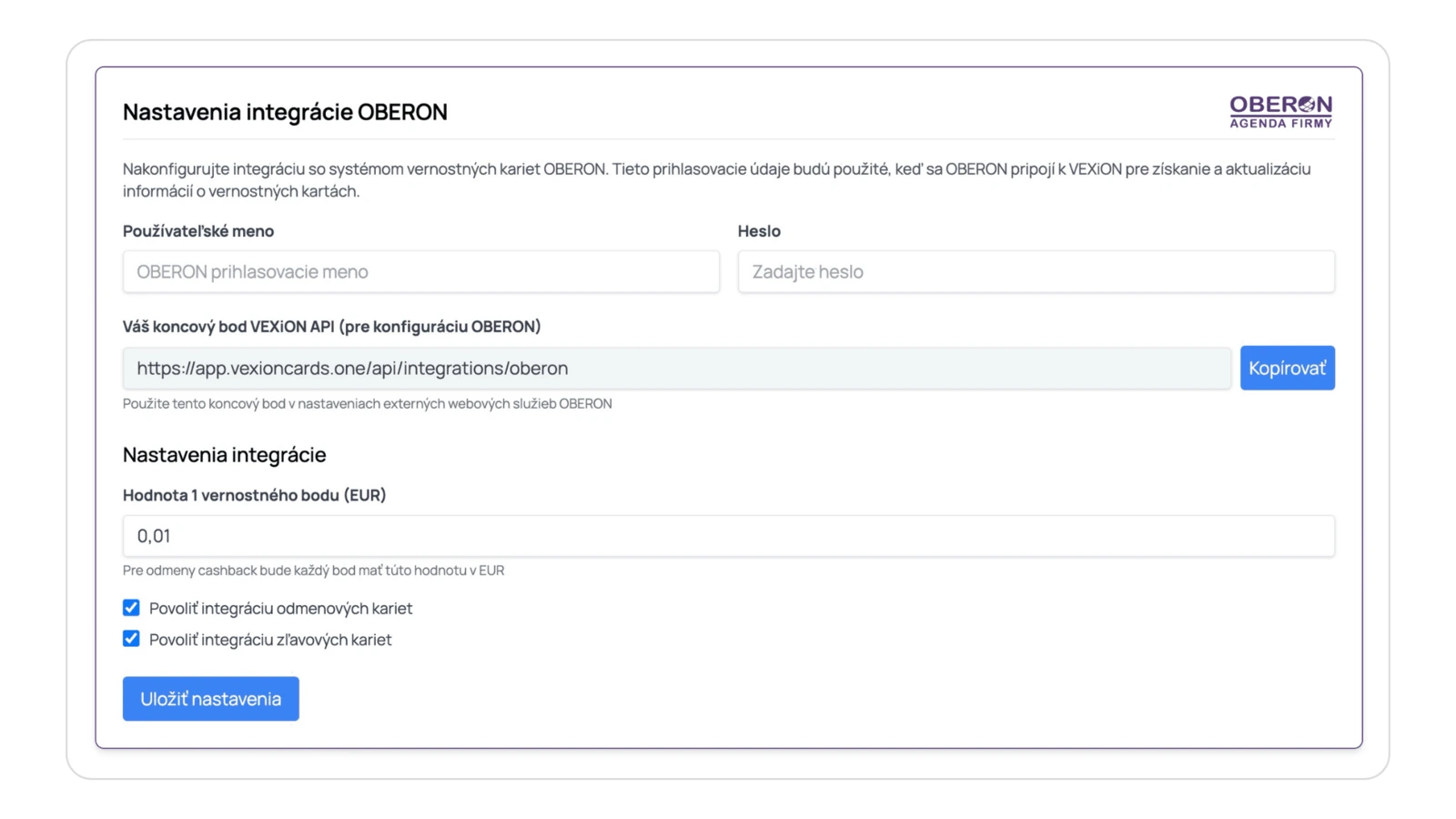 Scanning a customer's card at the OBERON register and automatic assignment to the receipt