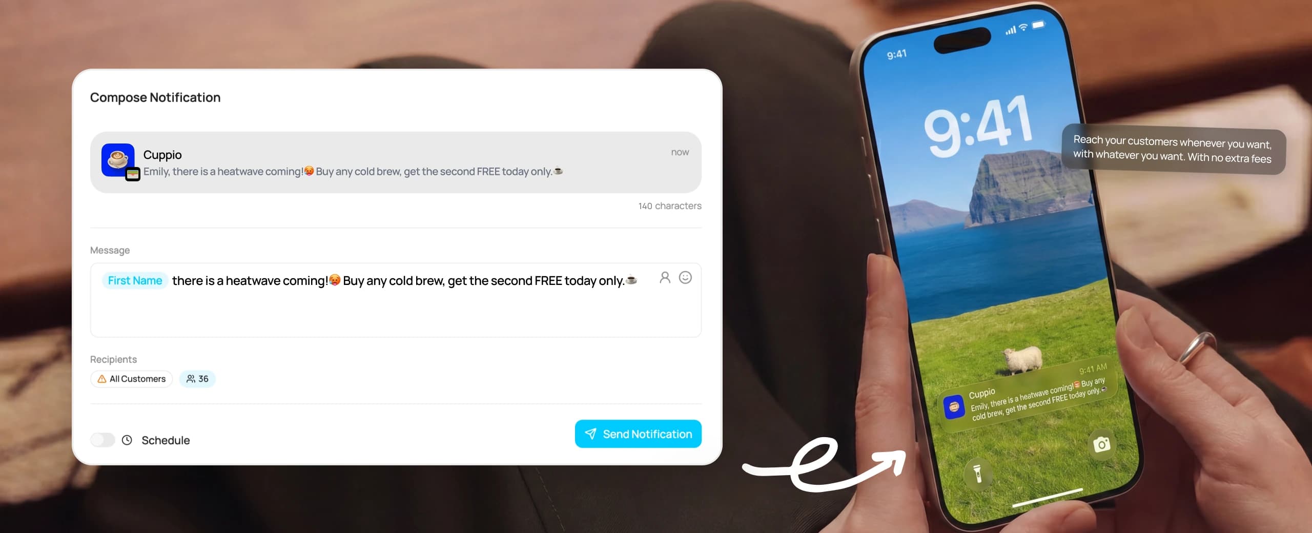 Push notification on lock screen